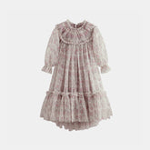 CERA UNA VOLTA MARISOL TUELLE ROSE PRINT RUFFLE DETAIL DRESS